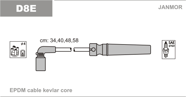 JANMOR Zündleitungssatz d8e 7mm