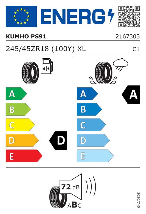 KUMHO REIFEN 245/45R18 100(Y) - Ecsta PS91