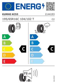 Kumho Sommerreifen "195/65R16 104/102T - PorTran KC53", Art.-Nr. 2144193