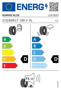 Kumho Sommerreifen "215/60R17 100V - Crugen Premium KL33", Art.-Nr. 2167653