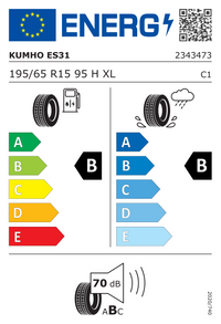 Kumho Sommerreifen "[Kumho] 195/65R15 95H - EcoWing ES31", Art.-Nr. 2343473