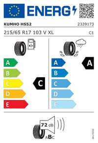 Kumho Sommerreifen "215/65 R17 103V XL - Ecsta HS52", Art.-Nr. 2329173