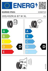 Kumho Sommerreifen "205/45 R16 87W XL - Ecsta PS31", Art.-Nr. 2268723