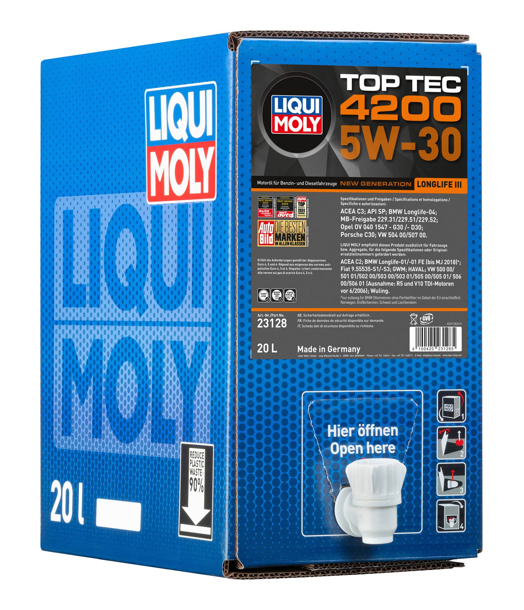 LIQUI MOLY Motoröl Top Tec 4200 5W-30 New Generation [20 L] 23128 20l