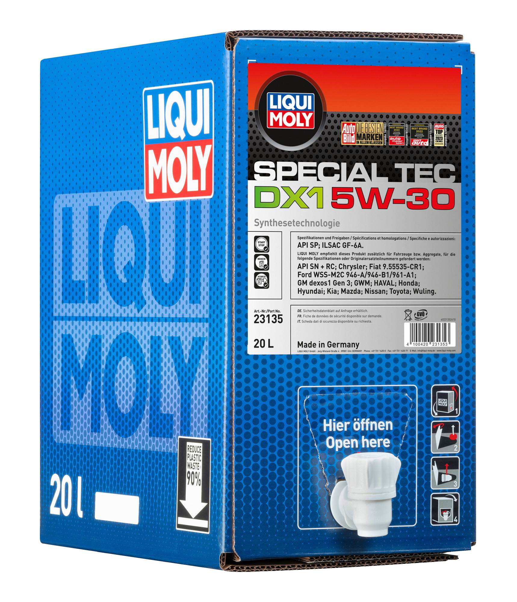 LIQUI MOLY Motoröl Special Tec DX1 5W-30 [20 L] 23135 20l
