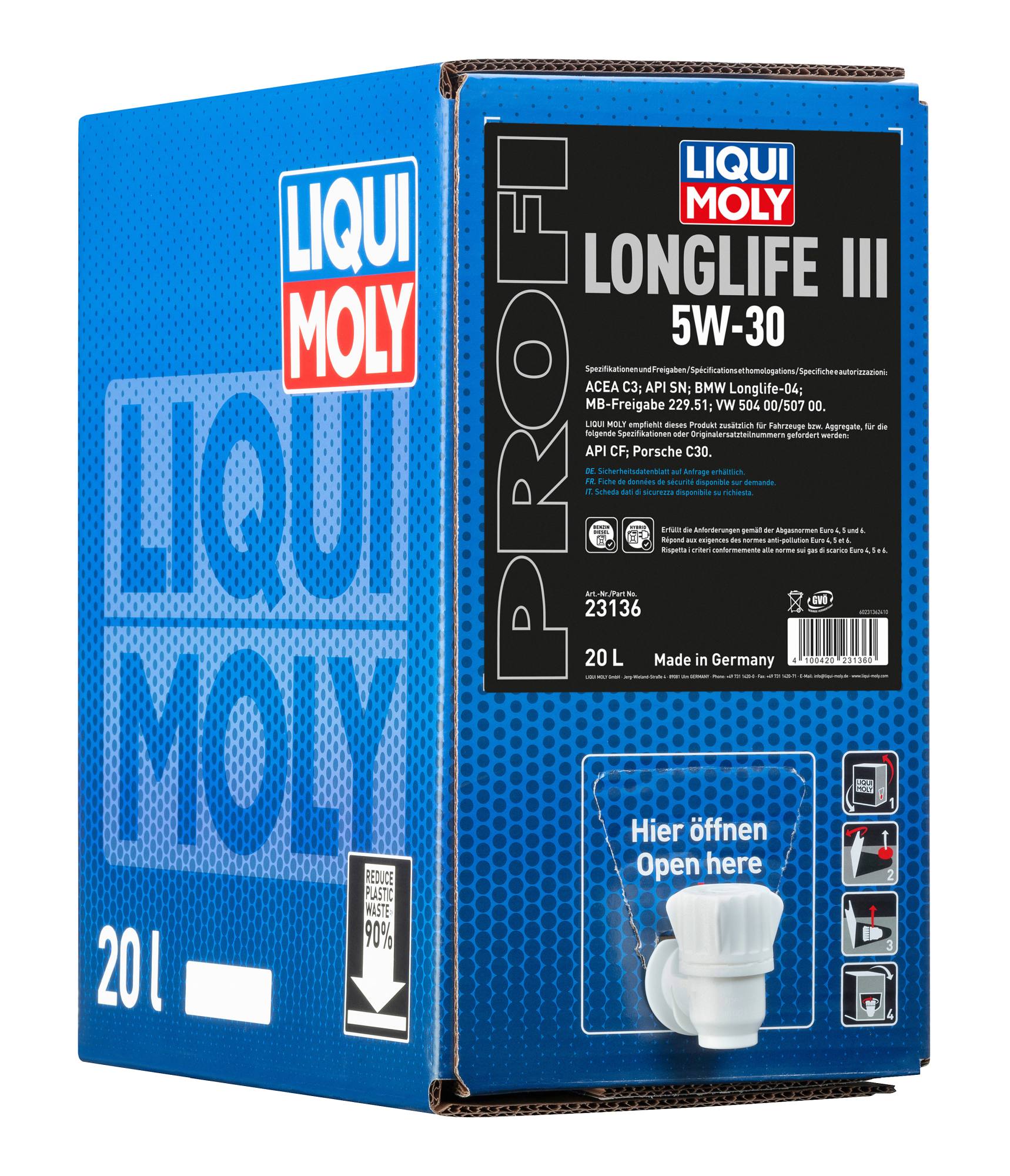 LIQUI MOLY Motoröl Profi Longlife III 5W-30 [20 L] 23136 20l