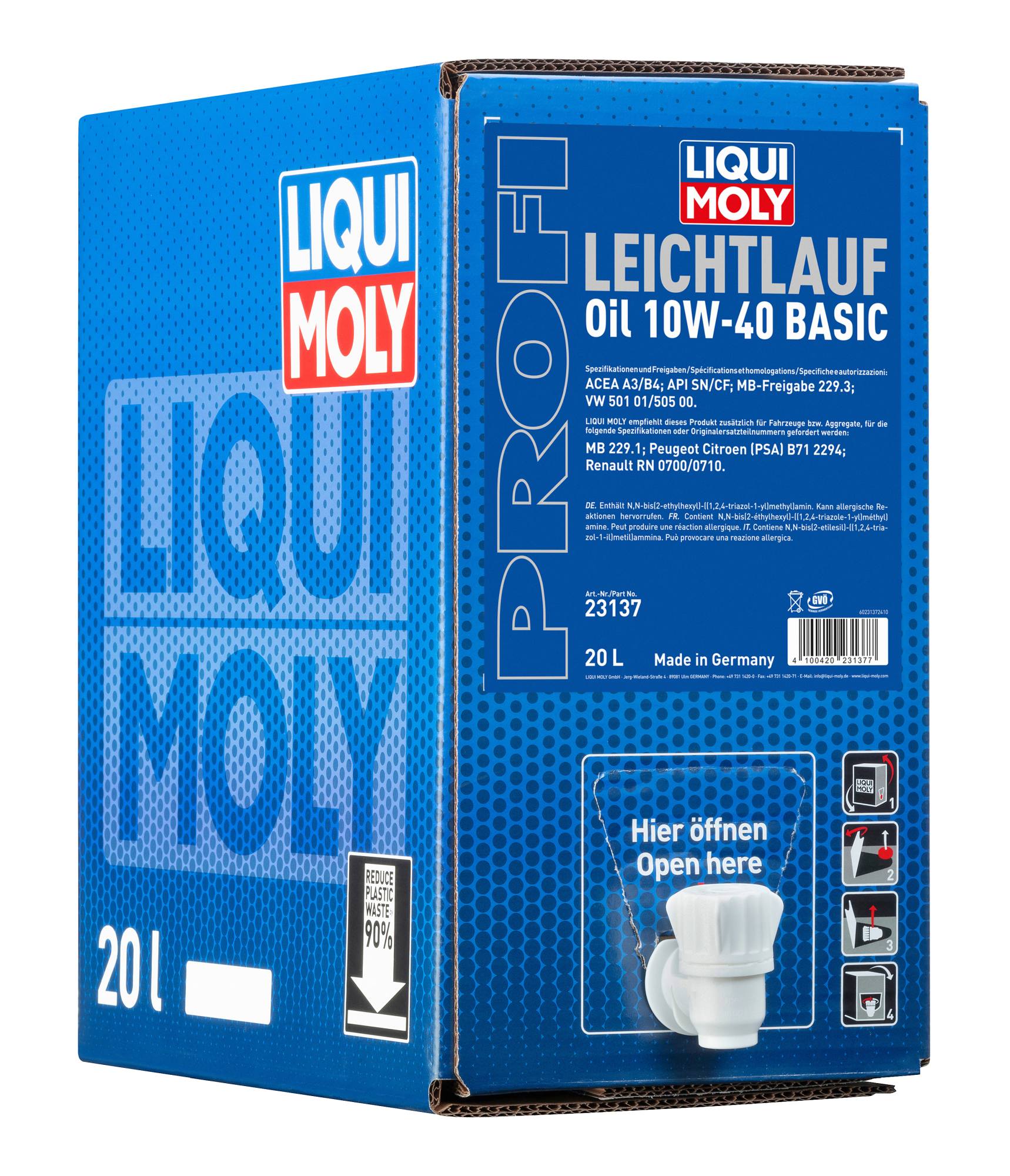 LIQUI MOLY Motoröl Profi Leichtlauf 10W-40 Basic [20 L] 23137 20l