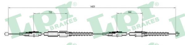 LPR Seilzug, Feststellbremse c0552b für Opel Vaughall