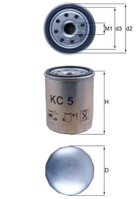 Knecht Kraftstofffilter Kc5 Anschraubfilter 93,5Mm Gewindemaß3/4-16Unf-2B Für Volvo Onan Isuzu Gmc Gm Chevrolet Nissan Toyota Ford Mazda