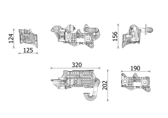 MAHLE Kühler, Abgasrückführung ce43000p für Ford Peugeot