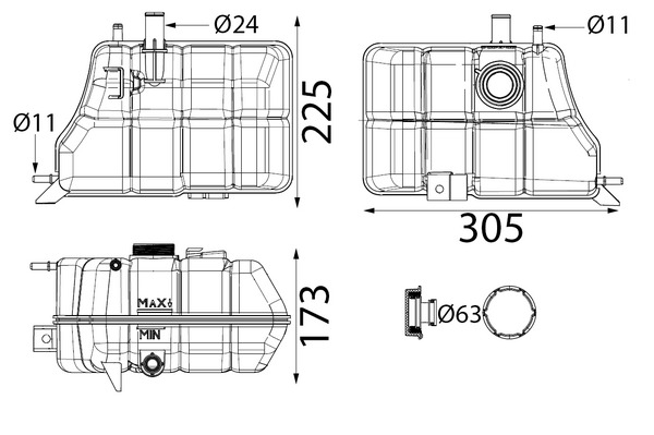 MAHLE Ausgleichsbehälter, Kühlmittel crt339000s für Ford REACH MAZDA