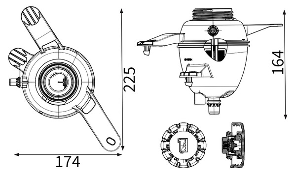 MAHLE Ausgleichsbehälter, Kühlmittel crt303000s für Mercedes