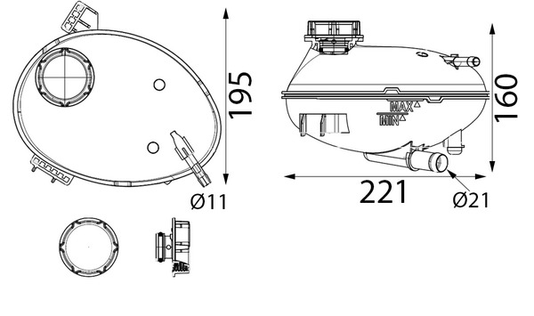 MAHLE Ausgleichsbehälter, Kühlmittel crt358000s für Ford