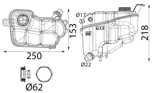 MAHLE Ausgleichsbehälter, Kühlmittel crt352000s für Ford