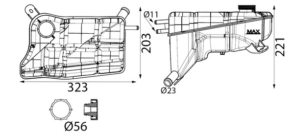 MAHLE Ausgleichsbehälter, Kühlmittel crt355000s für Ford
