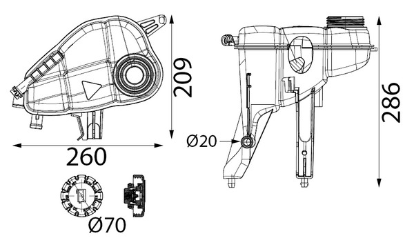 MAHLE Ausgleichsbehälter, Kühlmittel crt362000s für Mercedes