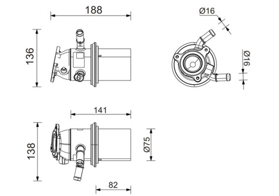 MAHLE Kühler, Abgasrückführung ce62000p für Fiat