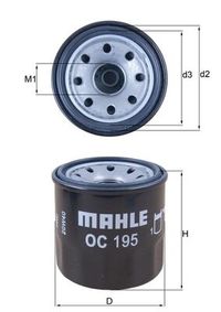 MAHLE lfilter, Art.-Nr. OC 195