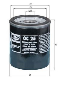 MAHLE lfilter, Art.-Nr. OC 25