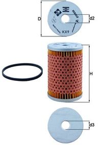 KNECHT Kraftstofffilter, Art.-Nr. KX 9D
