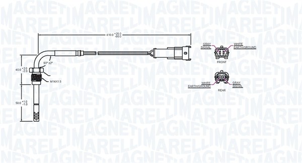 Magneti Marelli Sensor, Abgastemperatur 172000243010 Für Chrysler