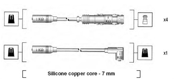 MAGNETI MARELLI Zündleitungssatz 941055050530 für Audi
