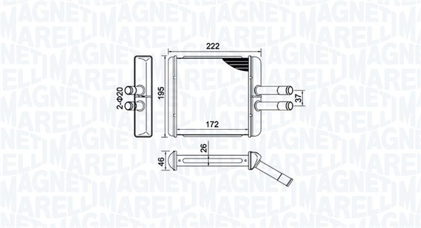Magneti Marelli Wärmetauscher, Innenraumheizung 350218429000 Für Daewoo