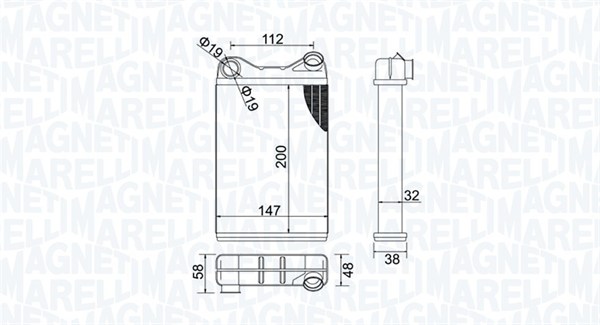 Magneti Marelli Wärmetauscher, Innenraumheizung 350218456000 Für Alfarome/Fiat/Lanci