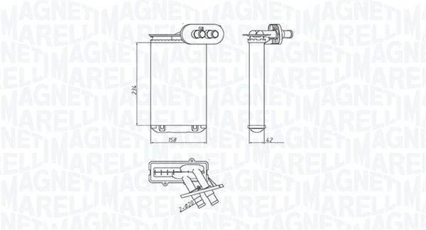 MAGNETI MARELLI Wärmetauscher, Innenraumheizung 350218494000 für VAG