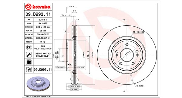 MAGNETI MARELLI Bremsscheibe vorne rechts links innenbelüftet Ø320mm 320mm für KIA GENESIS 51712J5000 51712J5050 360406174201