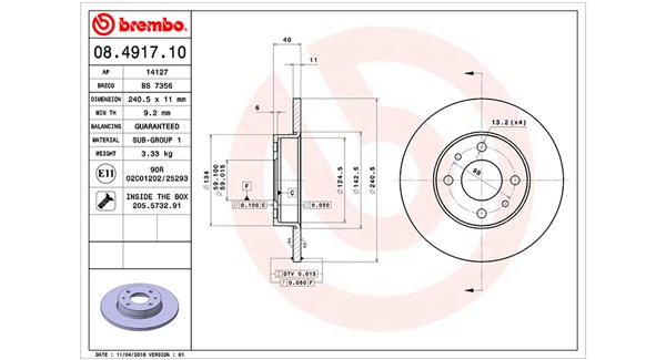 Magneti Marelli Bremsscheibe 360406021400 240Mm 11Mm Für Zastava Alfa Romeo Fiat Lancia