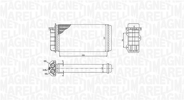 Magneti Marelli Wärmetauscher, Innenraumheizung 350218441000 Für Alfarome/Fiat/Lanci