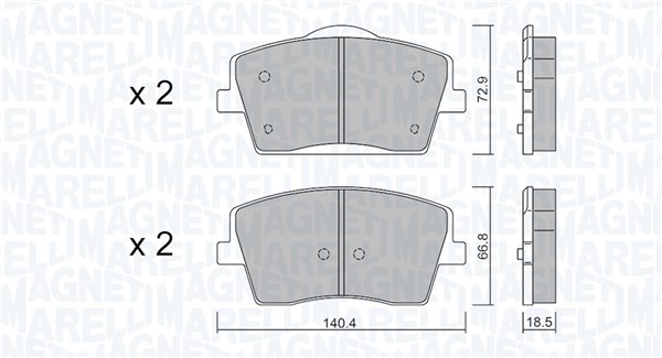 Magneti Marelli Bremsbelagsatz, Scheibenbremse 363916061320 Für Volvo