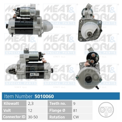 MEAT & DORIA Starter 5010060 für Iveco LANCIA Citroën/Peugeot