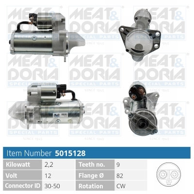 MEAT & DORIA Starter 5015128 für Opel CHEVROLET