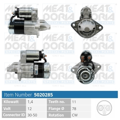 MEAT & DORIA Starter 5020285 für Opel ISUZU Vaughall
