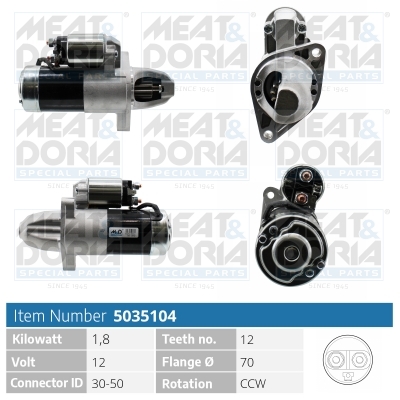MEAT & DORIA Starter 5035104 für Mercedes MITSUBISHI SMART