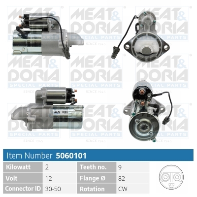 MEAT & DORIA Starter 5060101 für Opel CHEVROLET