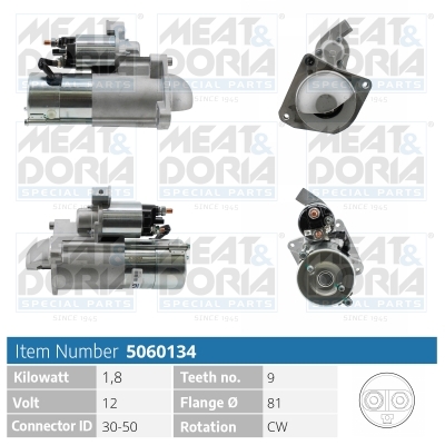 MEAT & DORIA Starter 5060134 für Iveco LANCIA Citroën/Peugeot