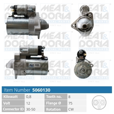 MEAT & DORIA Starter 5060130 für CHEVROLET DAEWOO