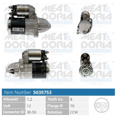 MEAT & DORIA Starter 5035753 für Chrysler MITSUBISHI JEEP