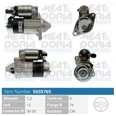 MEAT & DORIA Starter 5035765 für Chrysler MITSUBISHI