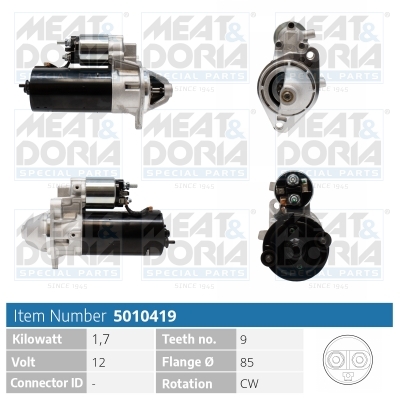 MEAT & DORIA Starter 5010419 für Opel Ford Vaughall