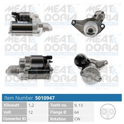 MEAT & DORIA Starter 5010947 für LANCIA JEEP