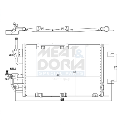 Meat & Doria Kondensator, Klimaanlage 991011 Für Opel