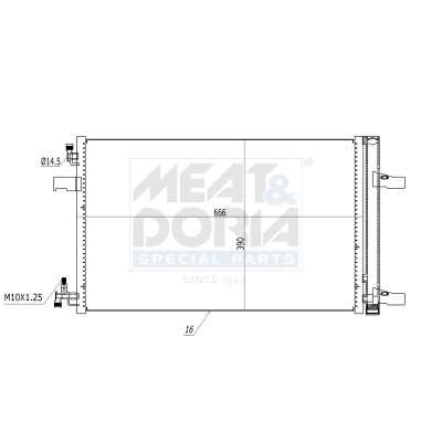 Meat & Doria Kondensator, Klimaanlage 991061 Für Opel Gm