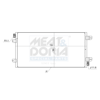 MEAT & DORIA Kondensator, Klimaanlage 991037 für Opel NISSAN RENAULT