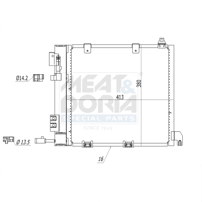 MEAT & DORIA Kondensator, Klimaanlage 991007 für Opel Ford