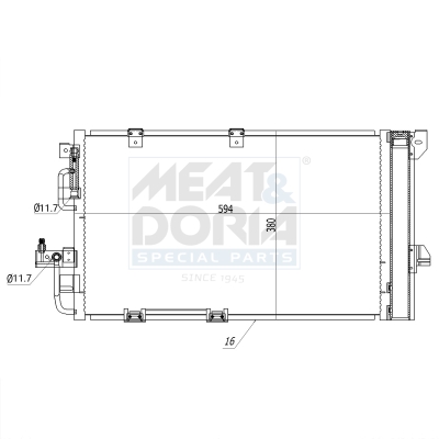 Meat & Doria Kondensator, Klimaanlage 991088 Für Opel Gm