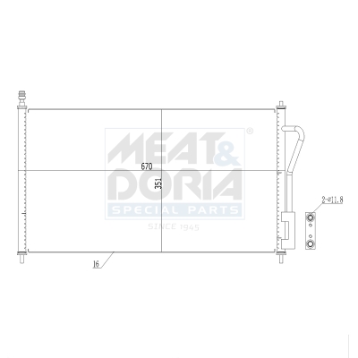 Meat & Doria Kondensator, Klimaanlage 991072 Für Ford